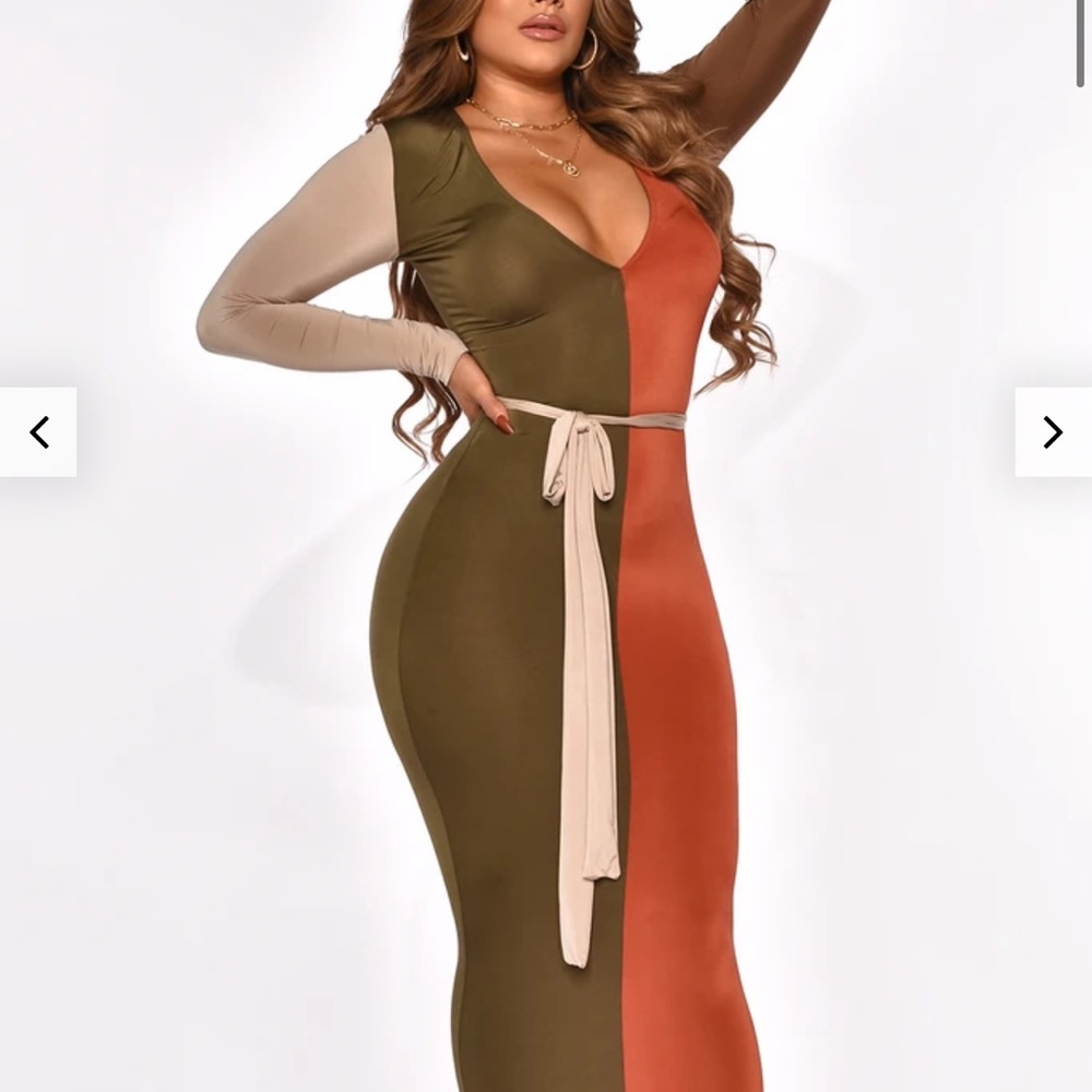 Color block maxi dress